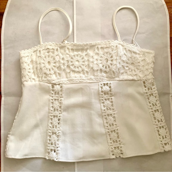 Anthropologie BLITHE Linen Blend Crochet Tank size XL  MSRP $98.00 - Picture 4 of 7